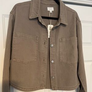 Z Supply All Day Cropped Taupe Denim Jacket